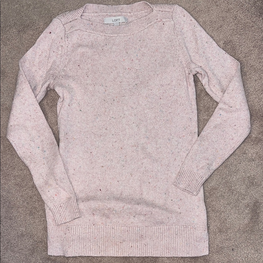 LOFT Soft Pink Cowl Neck Sweater